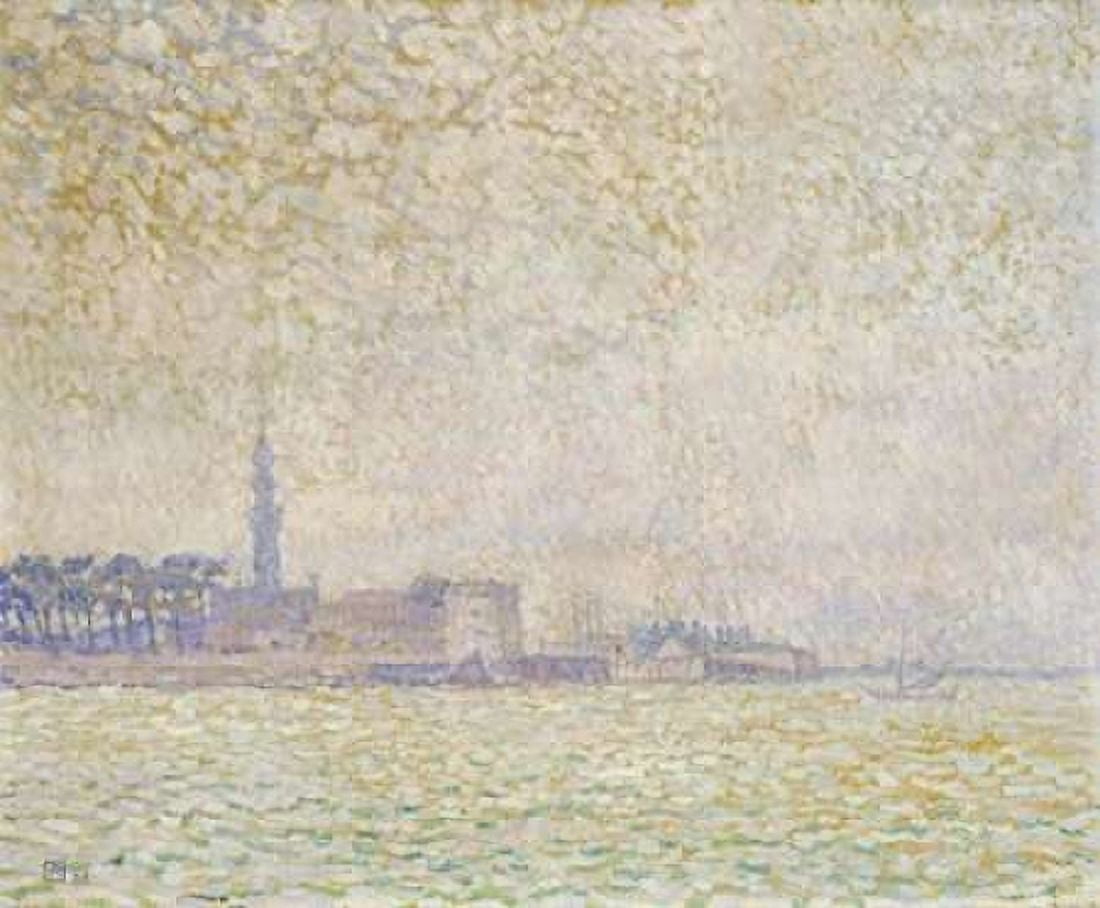 A View of Veere Misty Morning Canvas Art - Theo Van Rysselberghe (20 x 24)