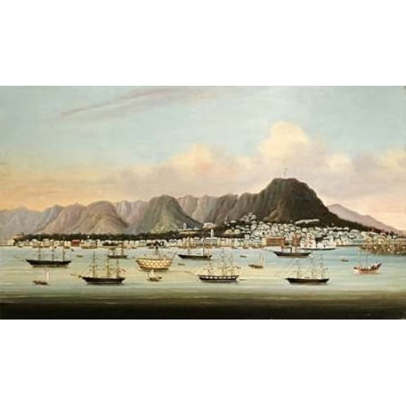 A View of Victoria Hong Kong With The Hulk HMS Princess Charlotte ...