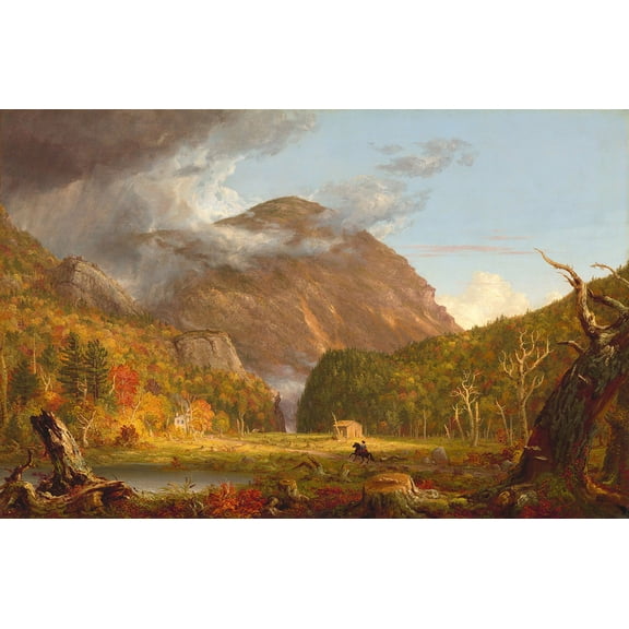 A View of the Mountain Pass Called the Notch of the White Mountains (Crawford Notch) by Thomas Cole - 12" x 18" Art Print Wall Decor