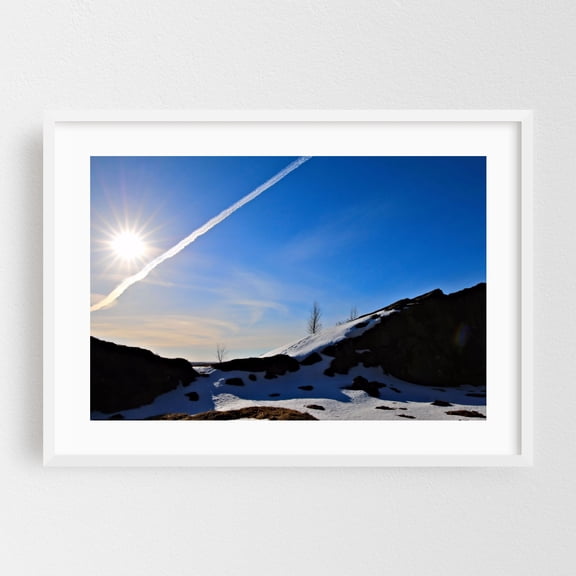 A Viking's Journey - Iceland Photography Winter Snow Landscape Nature Scenic Mountain White Framed Wall Art Print 24 x 36 inches