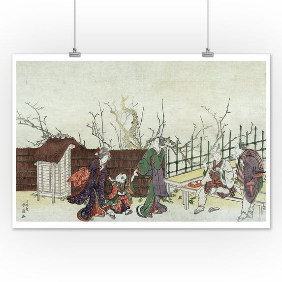 A Villa in Kamedo Japanese Wood-Cut Print (12x18 Art Print, Wall Decor Travel Poster)