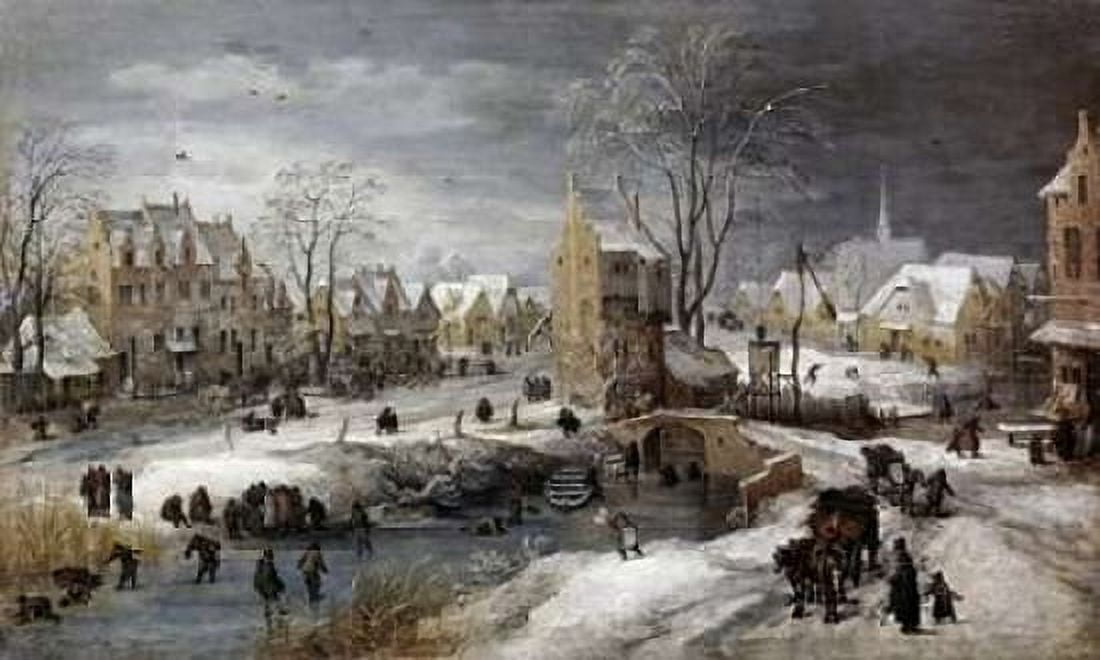 A Village In Winter Canvas Art - Joos the Younger De Momper (24 x 36)