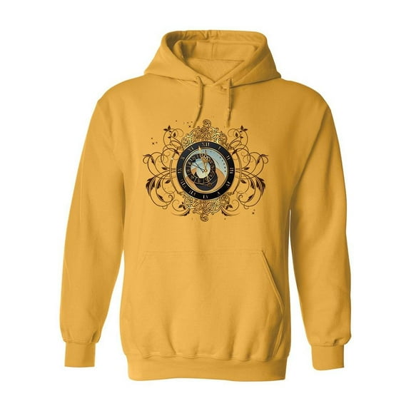 A Vintage Astronomical Clock Hoodie Men -Image by Shutterstock, Male x-Large
