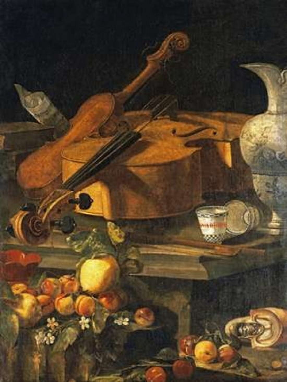 A Violin a Cello a Bow a Sheet Canvas Art - Christoforo Munari (18 x 24)