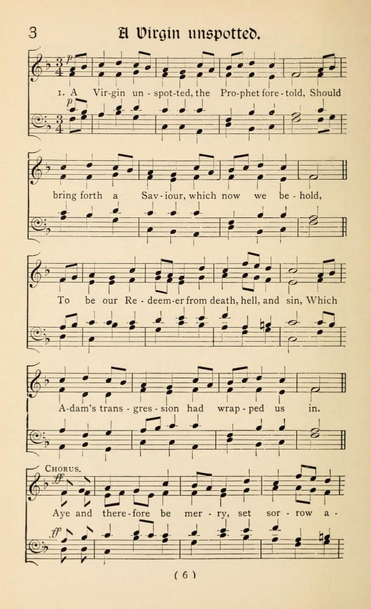 A Virgin Unspotted 1 Christmas Carols New & Old 1850 Canvas Art - (24 x 36)