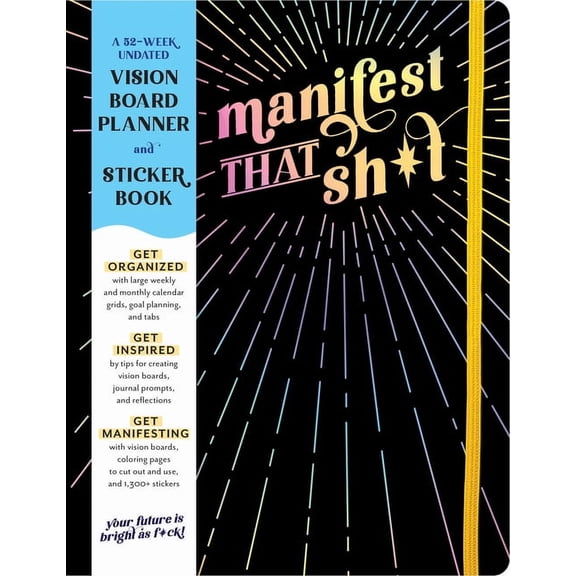 A Vision Board Planner: A 52-Week Undated Vision Board Planner to Manifest Your Big F*cking Dreams, (Paperback)