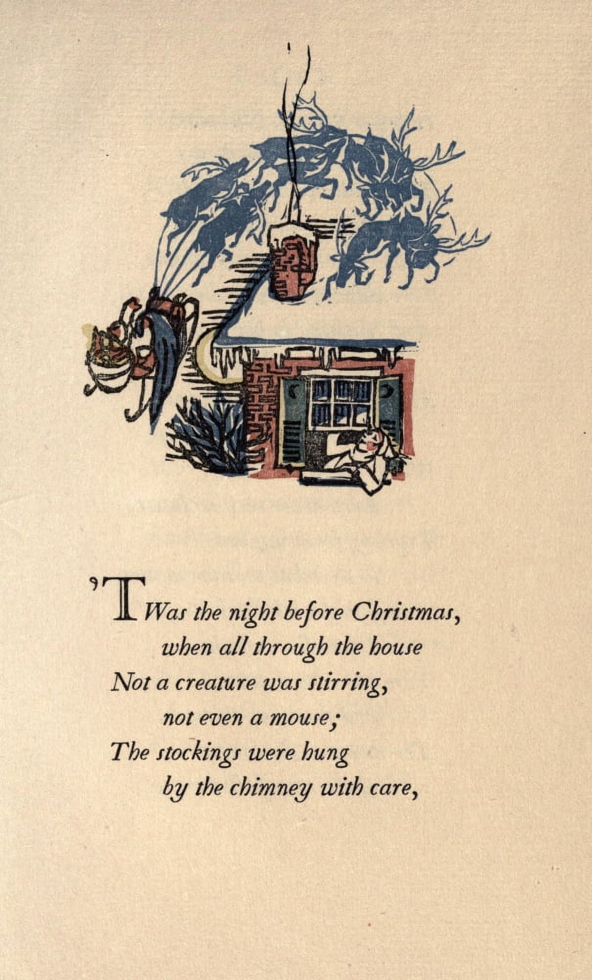 A Visit from St Nicholas 1821 Twas the Night Before Christmas 1 Canvas Art - CC Moore (24 x 36)