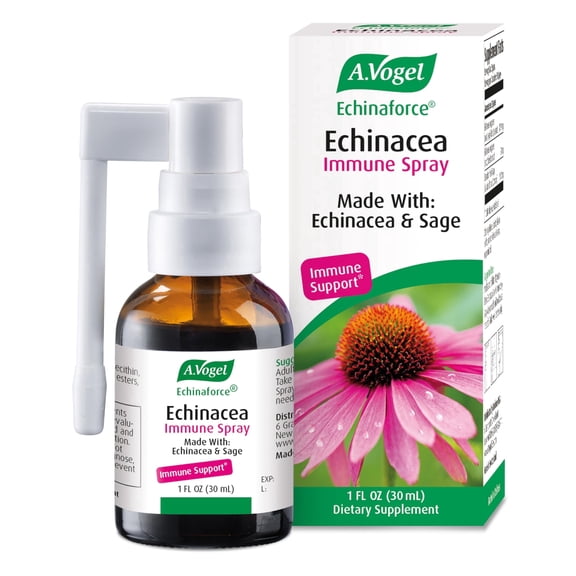 A. Vogel Echinaforce Soothing Throat Spray – Fresh Organic Echinacea & Sage – Immune Support Supplement – Throat Health – Non-GMO, Dairy & Gluten Free – 1 fl oz