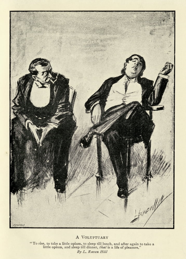 A Voluptuary By L Raven Hill 1867 To 1942 English Artist And Illustrator Canvas Art - Ken Welsh Design Pics (24 x 34)