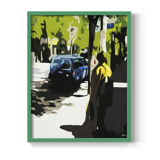 A Volvo in Ballard in Paper Solid Wood 11 x 14 Framed Print