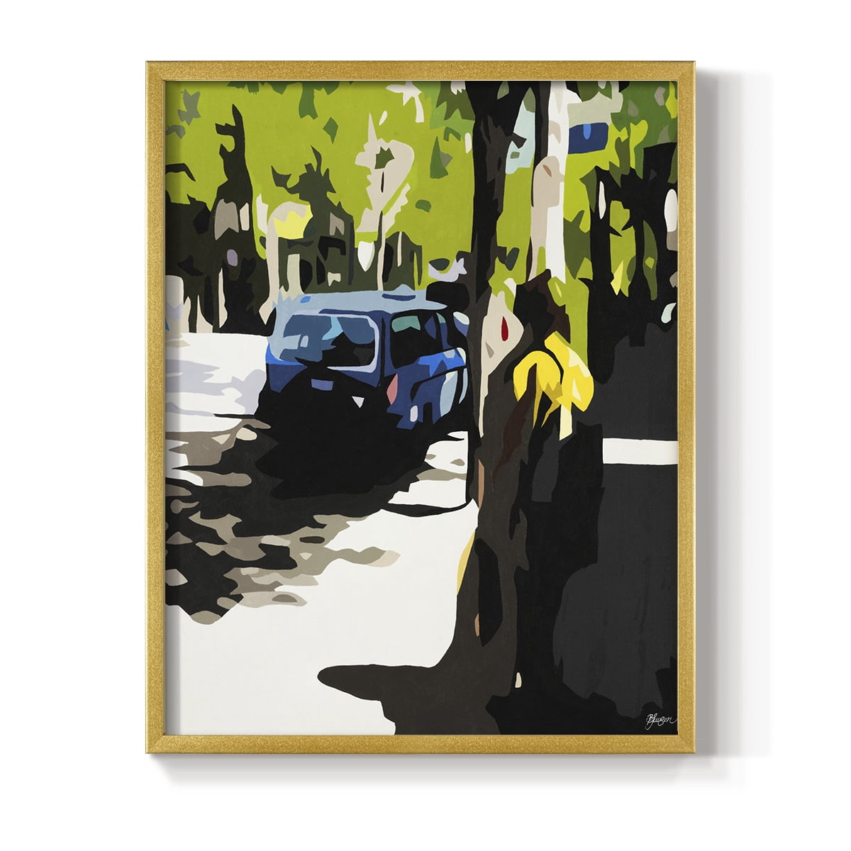 A Volvo in Ballard in Paper Solid Wood 16 x 20 Framed Print