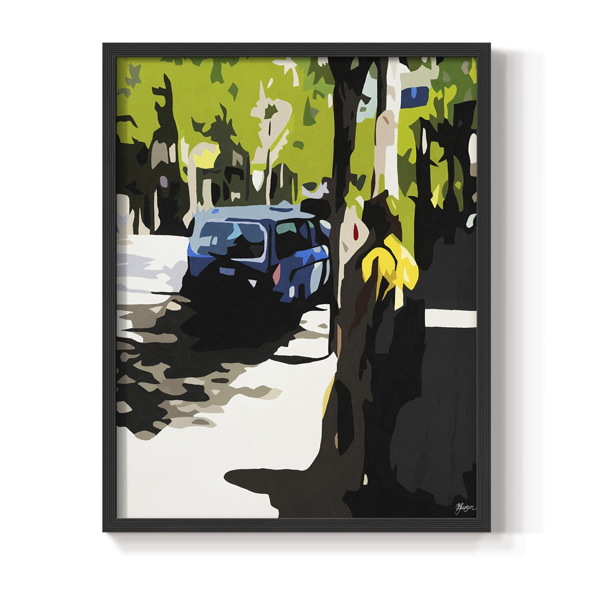 A Volvo in Ballard in Paper Solid Wood 16 x 20 Framed Print