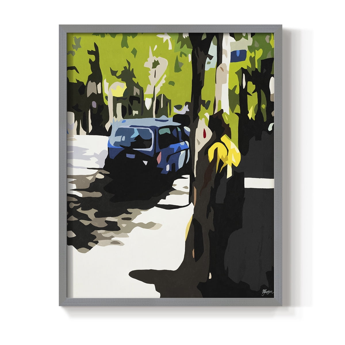 A Volvo in Ballard in Paper Solid Wood 22 x 28 Framed Print