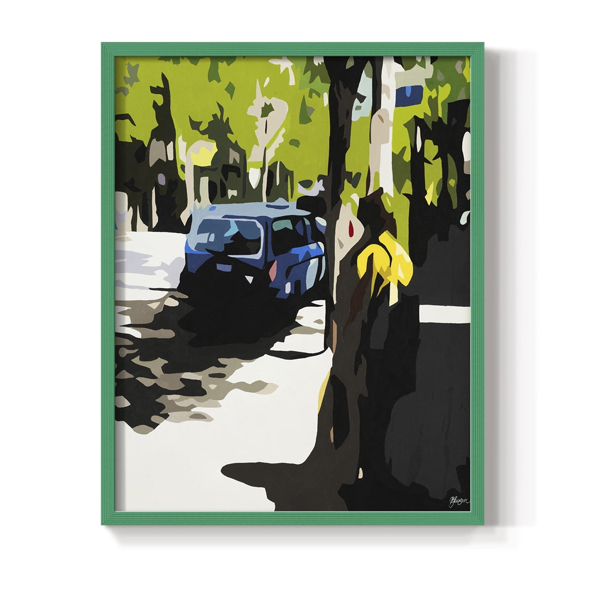 A Volvo in Ballard in Paper Solid Wood 8 x 10 Framed Print
