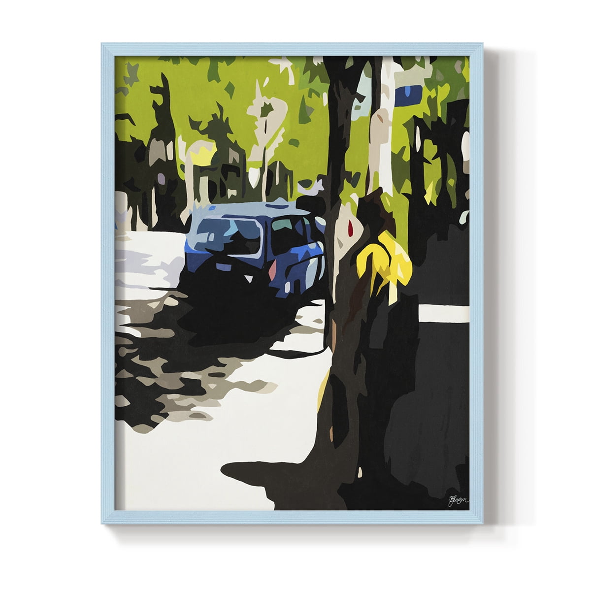 A Volvo in Ballard in Paper Solid Wood 8 x 10 Framed Print