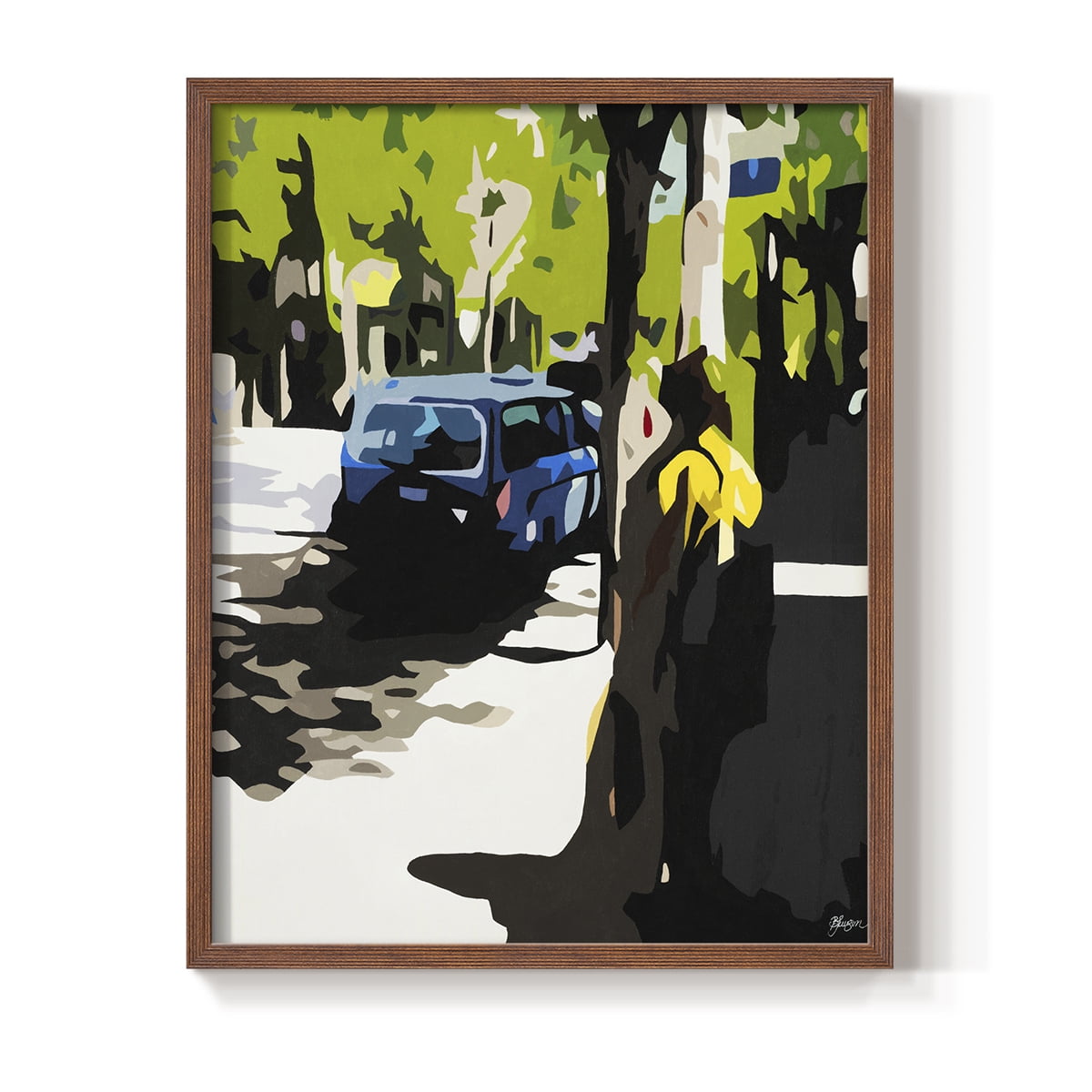 A Volvo in Ballard in Paper Solid Wood 8 x 10 Framed Print