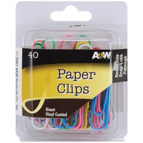 A & W A & W Paper Clips, 40 ea
