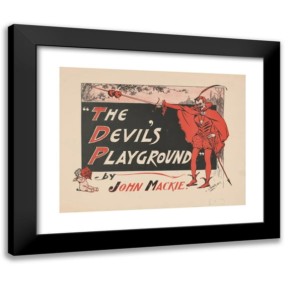 A.W.B. Lincoln 24x20 Black Modern Framed Museum Art Print Titled - The Devil's Playground (1890)