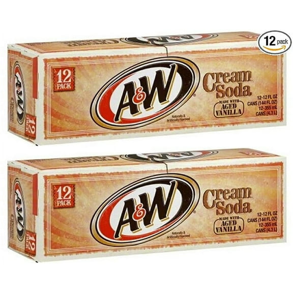 A&W Cream Soda 12 Oz, 12 Count - Pack of 2