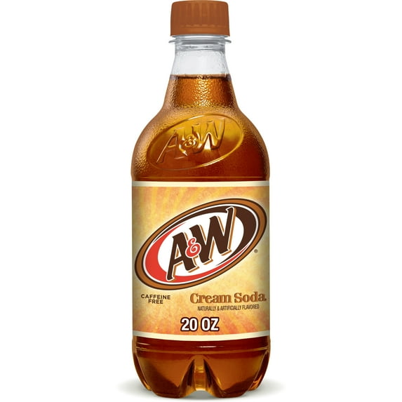 A&W Cream Soda Pop, 20 fl oz, Bottle