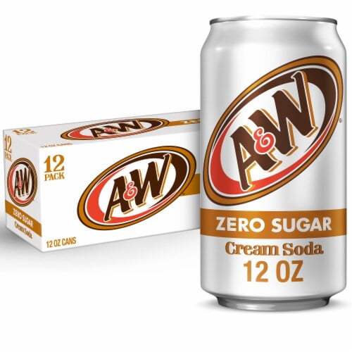 A&W Cream Zero Sugar Soda Cans 12 pk / 12 fl oz - Pack of 2