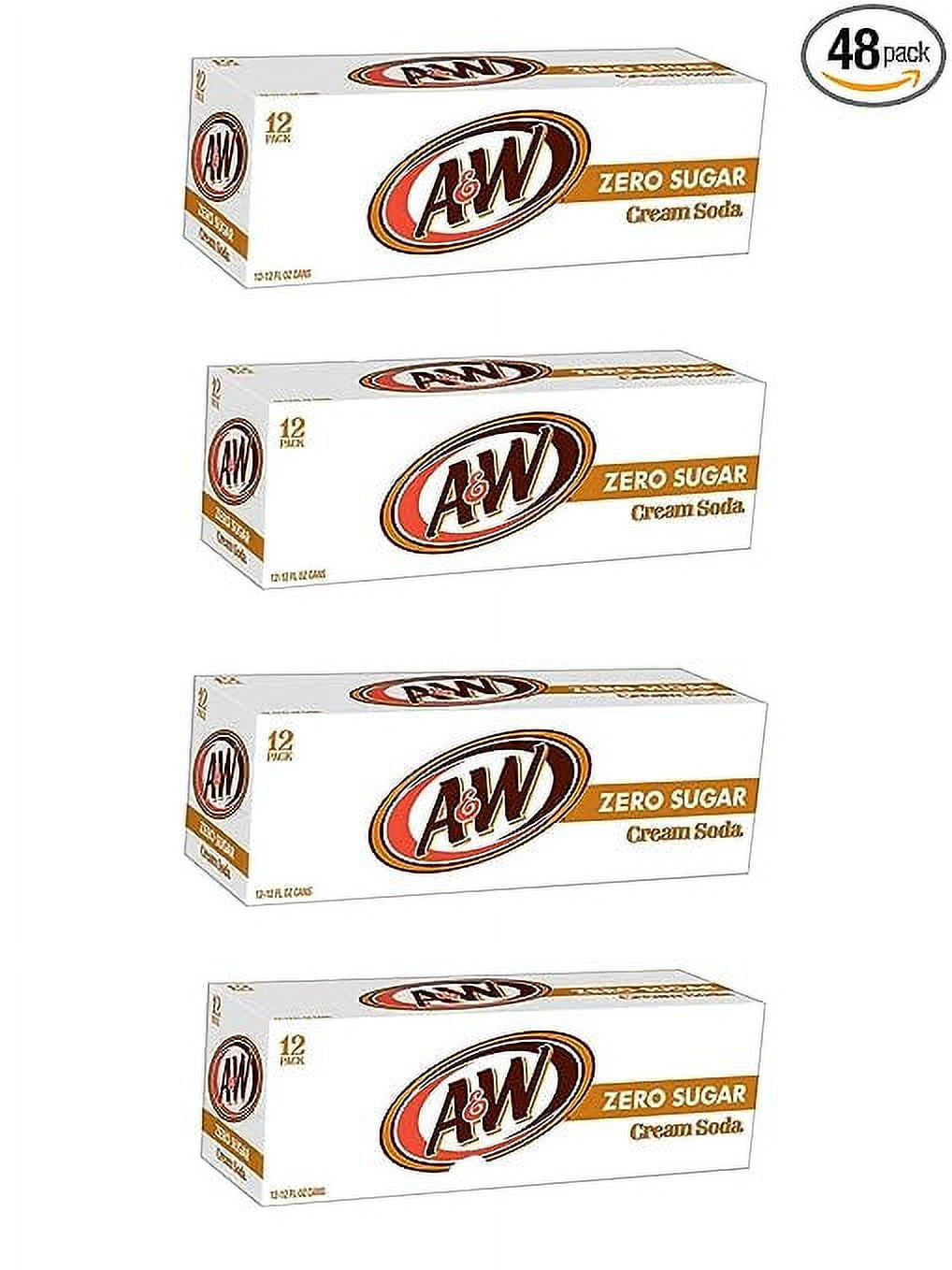 A&W Zero Sugar Cream Soda 12 Pack - 12 fl oz Cans | Refreshing Guilt