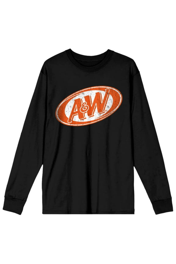 A&W Logo Women's Black Long Sleeve Shirt-Medium