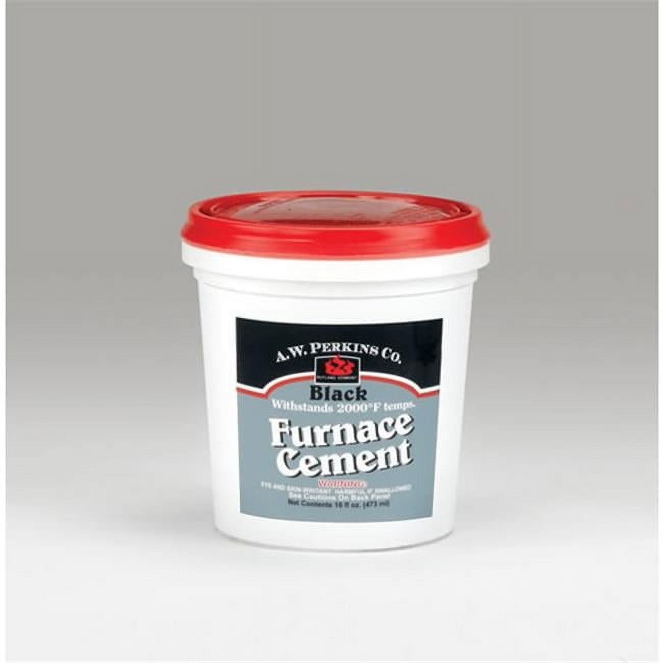 A.W. Perkins Co 64 Furnace Cement  Black  1 Pint Tub