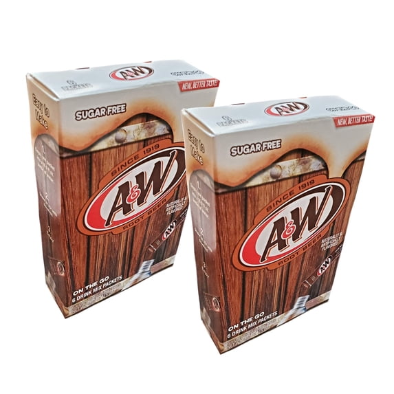 A&W Root Beer Caffeine/Sugar Free Classic On-The-Go Drink Mix Packets - 2 Pk (12 Ct)