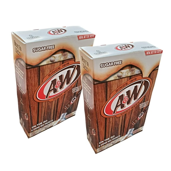 A&W Root Beer Caffeine/Sugar Free Classic On-The-Go Drink Mix Packets - 2 Pk (12 Ct)