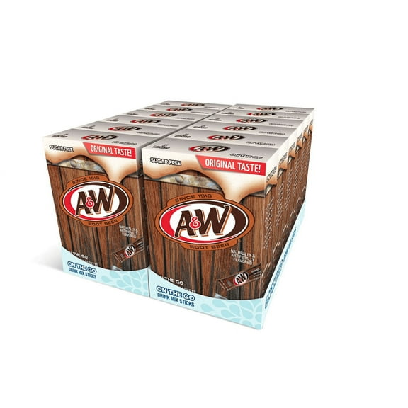 A&W Root Beer Singles To Go! Drink Mix, 6-0.53 oz Packets (Pack of 12, Total of 72 Packets)