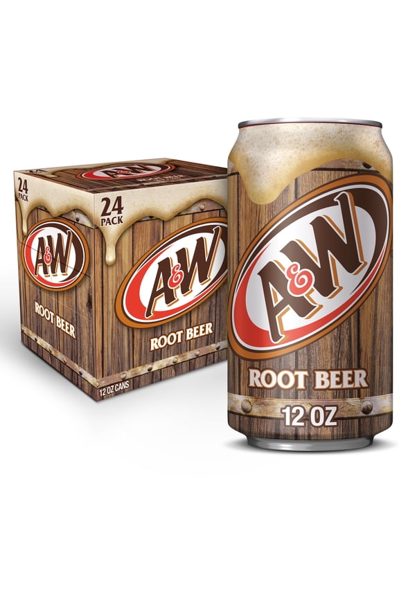 Root Beer Soda Pop, 12 fl oz, 24 Pack Cans