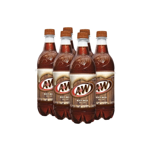 A&W Root Beer Soda Pop, 16.9 fl oz, 6 Pack Bottles(9 pack)