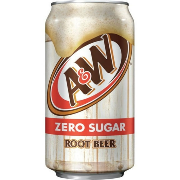 A&W Root Beer Zero Sugar Soda 12oz Cans, Quantity of 12