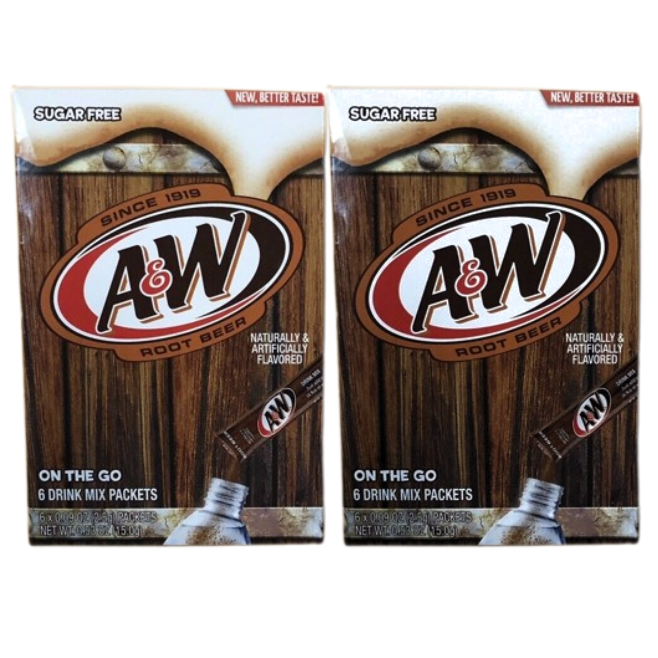 A&W Singles To Go Powdered Packets Caffeine Sugar Free NonCarbonated