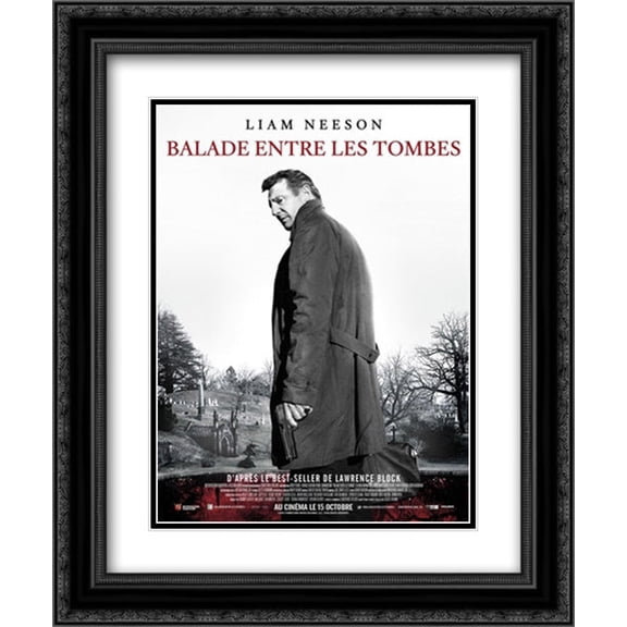 A Walk Among The Tombstones 20x24 Black Ornate Wood Framed Movie Poster with Double Matting