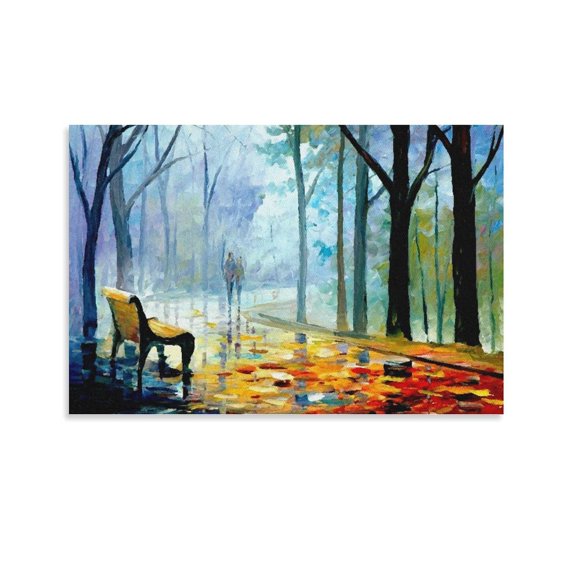 A Walk In The Park Poster Decorative Painting Canvas Wall Art Living Room Posters Bedroom Painting,Unframe-style,20x30inch(50x75cm)