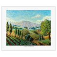 thumbnail image 1 of A Walk in the Vineyards - Tuscany Italy - Italian Vineyards Cypress Trees - From an Original Watercolor Painting by Robin Wethe Altman - Fine Art Rolled Canvas Print 16in x 20in, 1 of 4