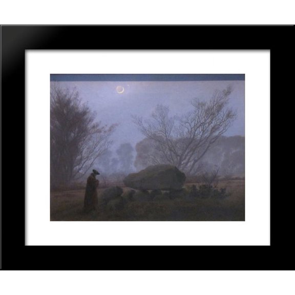 A Walk at Dusk 20x24 Framed Art Print by Caspar David Friedrich