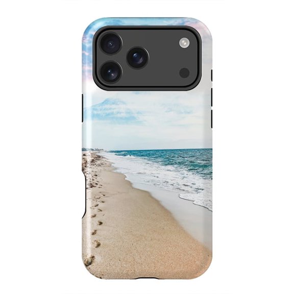 A Walk on the Beach Ocean Coastal Sand Scene Case for iPhone 17 to 11 Pro Max