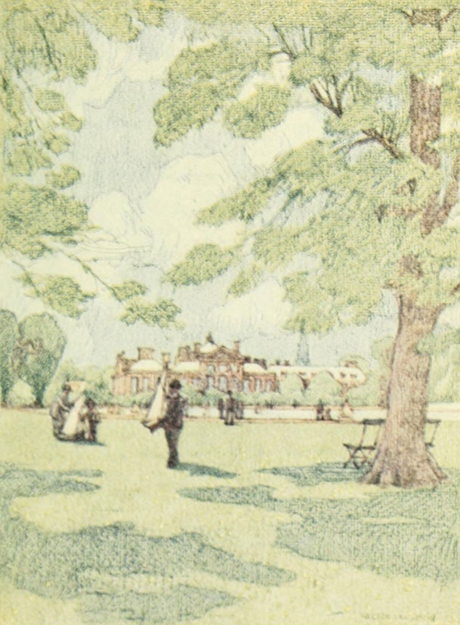 A Wanderer in London 1906 Kensington Palace Canvas Art - Nelson Dawson (18 x 24)
