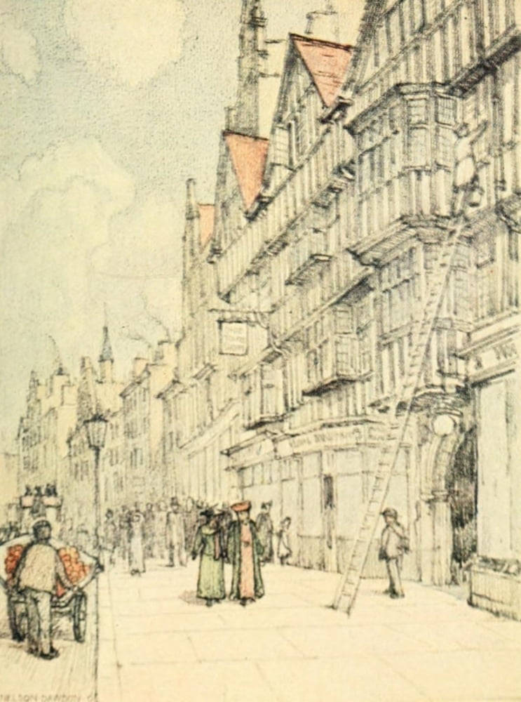 A Wanderer in London 1906 Staple Inn Canvas Art - Nelson Dawson (24 x 36)