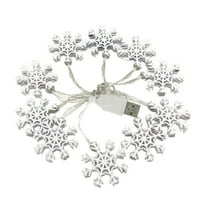 A Warm White Led Christmas Snowflake Light String For Tree Decoration 1.65 Meters 10 Lights Plastic Build