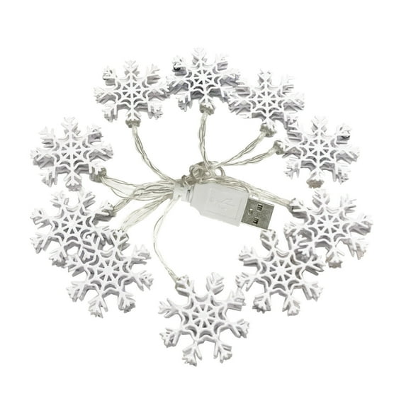 A Warm White Led Christmas Snowflake Light String For Tree Decoration 1 ...