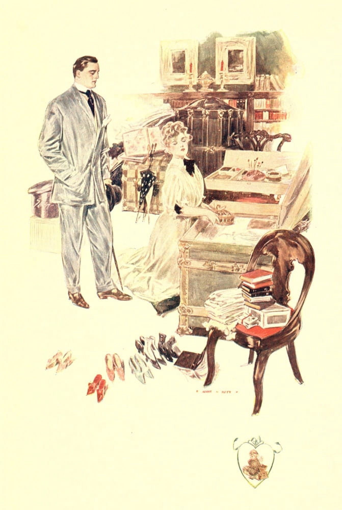 A Warning to Lovers 1906 Im not a child Canvas Art - TM Cleland (24 x 36)