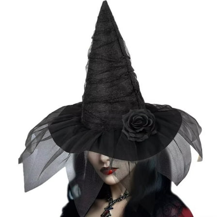 A-Waroom 1 Pcs Mesh Witch Hat for Women