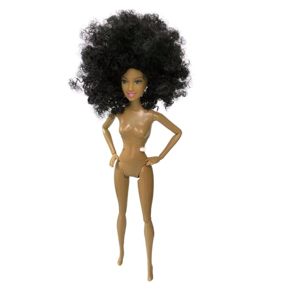 A-Waroom 12 Inch Naked Black Doll African Black Doll Moveable Jointed Body Doll Toys for Girls