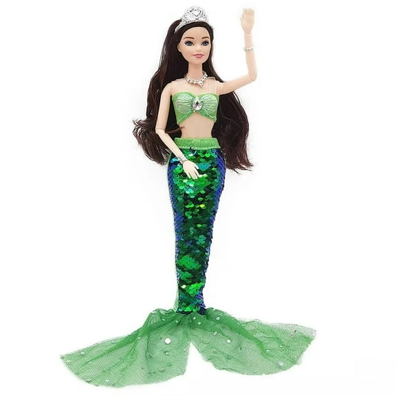 A-Waroom 12" Mermaids Doll with Bling Bling Sequin Fshtail Dress 12" Doll for Girls Christmas Birthday Gift