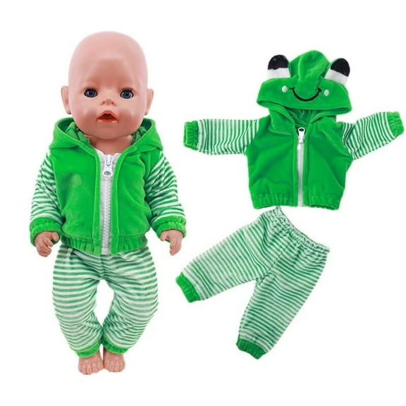 A-Waroom 18" Doll Clothes Set Includes Plush Hoodie Outfit and Pants Cute Animales Pajamas for 43 CM Doll