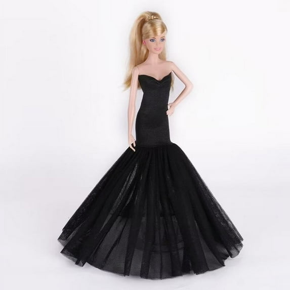 A-Waroom 1PCS Doll Wedding Dress Fishtail Dress Classic Color Blocking Gowns Tailed Evening Party Dress for 30CM Doll 11 inch Doll